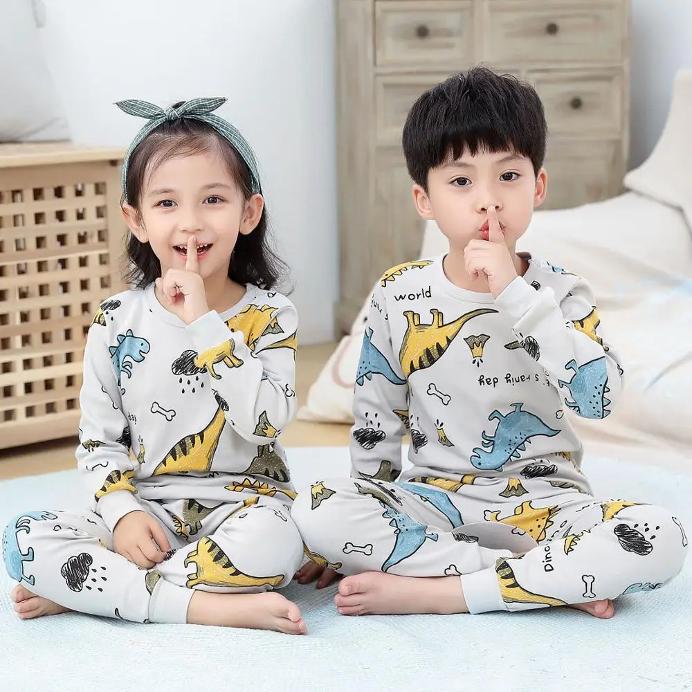 Uus Talve Sleepwear Baby Kids Täis Varruka Pijamas Infantil Puuvill Sügisel Lapsed Pidžaama Komplekt Poistele Tüdrukute Riided 6 10 12Y