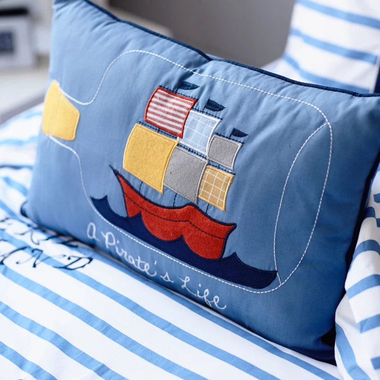 Uus pirate laeva disain voodipesu piraat tikitud tekk katab laste magamistuba tekikott triip voodi lehel poiss sünnipäeva kingitus