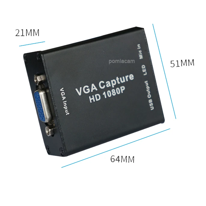VGA - > USB adapter converter with audio-ja video-capture kaarti, 1080p Drive-free high-difinition pilt quarity