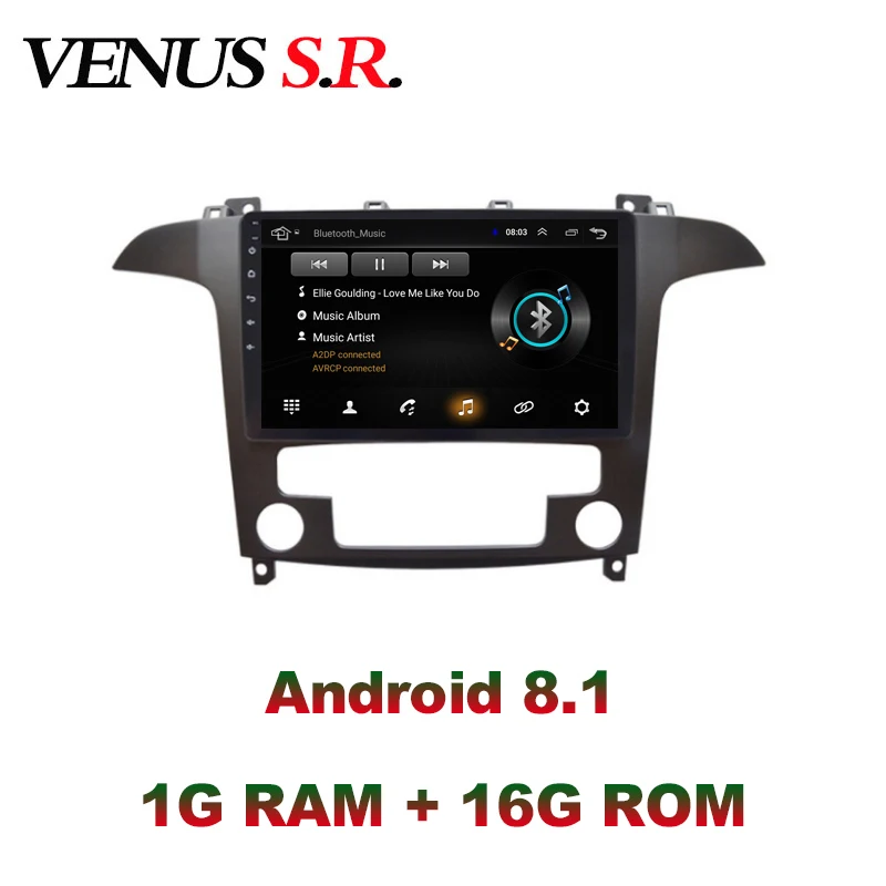 VenusSR Android 8.1 2.5 D auto dvd Ford S-MAX Raadio 2007-2008 multimeedia GPS Raadio autostereo gps navigatsioon
