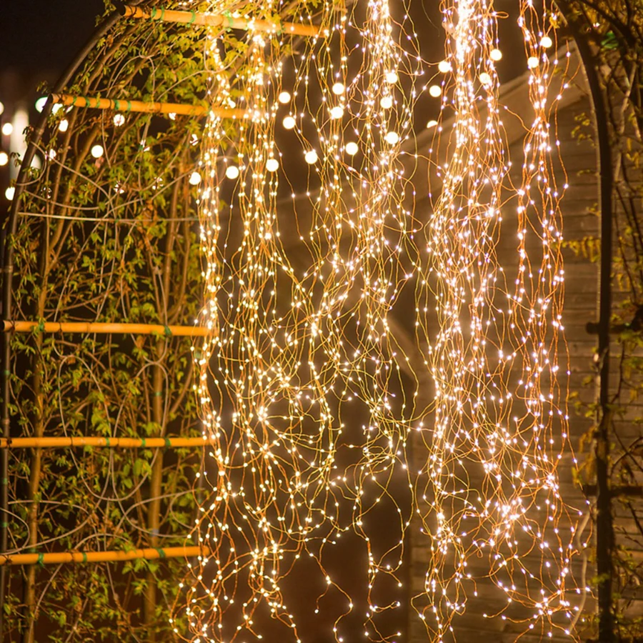 Väljas Päikese Jõul 10X2M 200 LED Viinapuude Branch String tuled vasktraat Jõulud Haldjas Tuled Pulm Festival DIY Decor