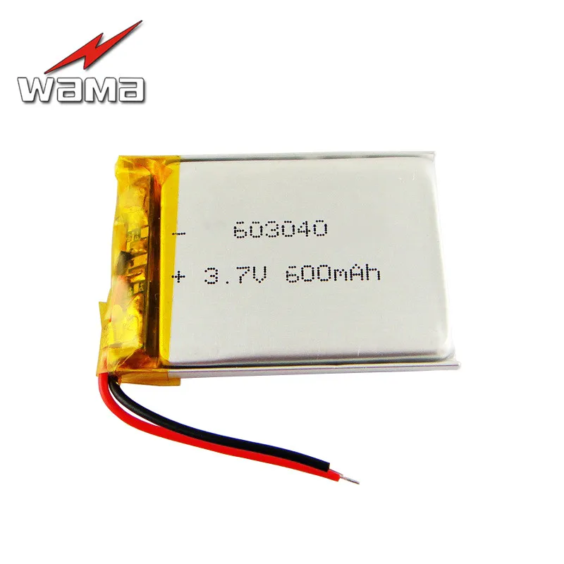 WAMA 603040 3,7 V Li-polümeer Taaslaetav Aku Üle laadima Kaitstud PCB Ilu Seadmed LED MP3 Meditsiiniliseks kasutamiseks