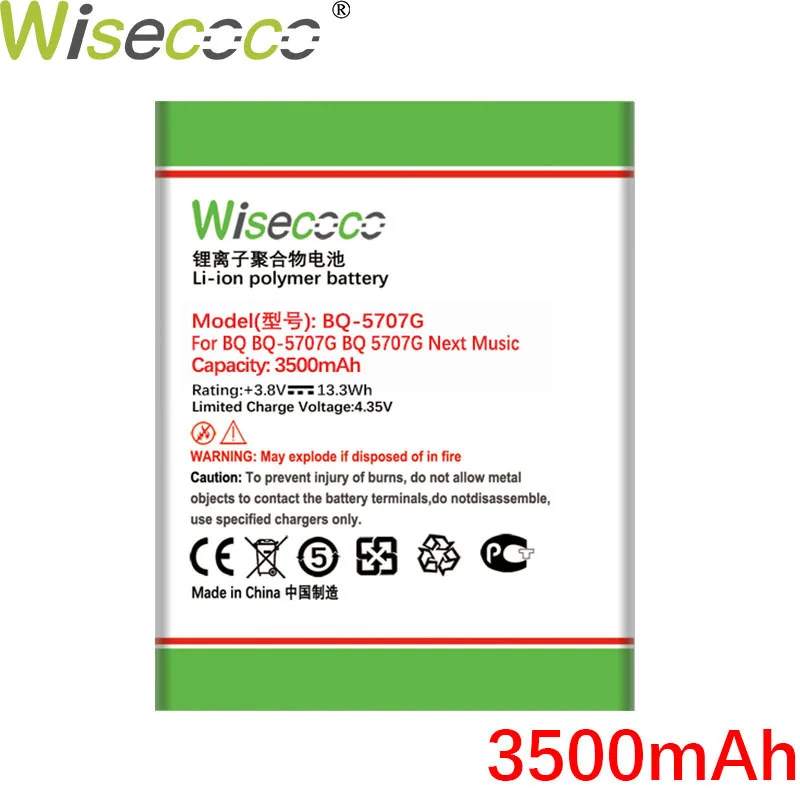 WISECOCO 3500mAh BQ-5707G Aku BQ BQS 5707G Järgmisel Muusika Nutitelefoni Viimane Tootmise Kõrge Kvaliteediga Aku+Tracking Number