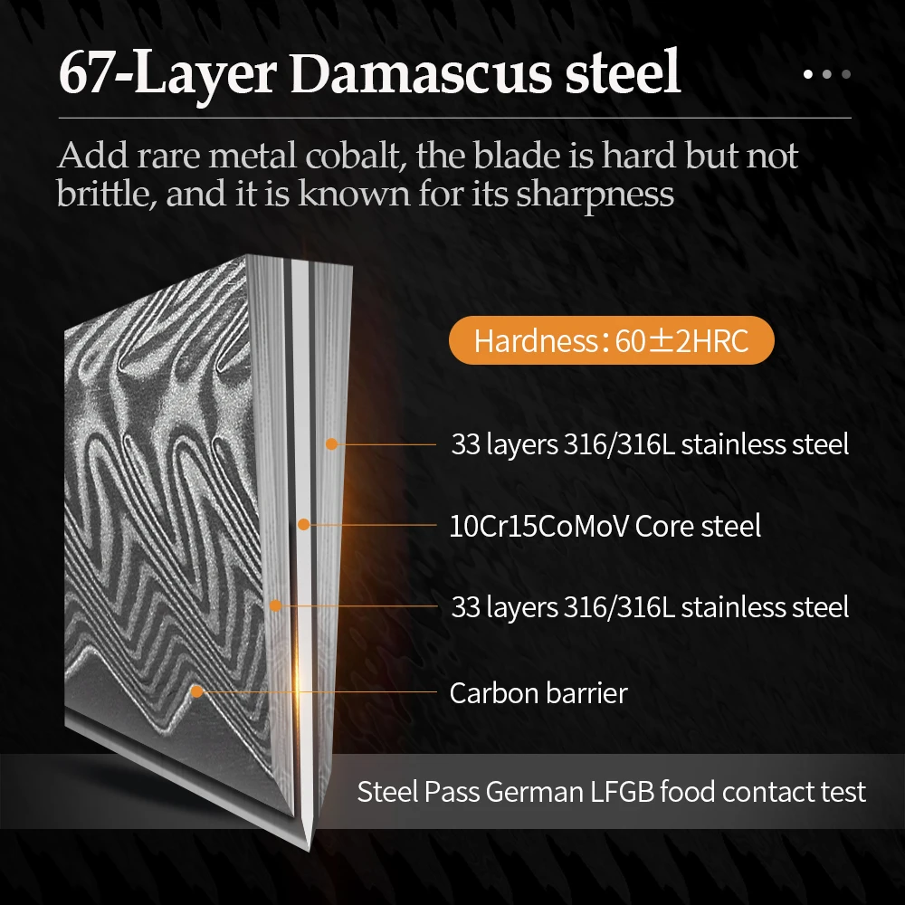 XINZUO 6TK Köök Peakokk Nugade Komplekt VG10 Core Loomulik Damascus Veenides Terasest Kõrge Süsiniku Parim Järsk Lõikamine Liha Keetmine Nuga Komplekt