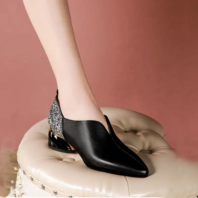 Zapatos De Mujer Naiste Armas Magus Hall Tõsta Kanna Kingad Lady Klassikaline Must Mugavuse Sügisel Must Pu-Nahast Kontsaga Kingad G6193