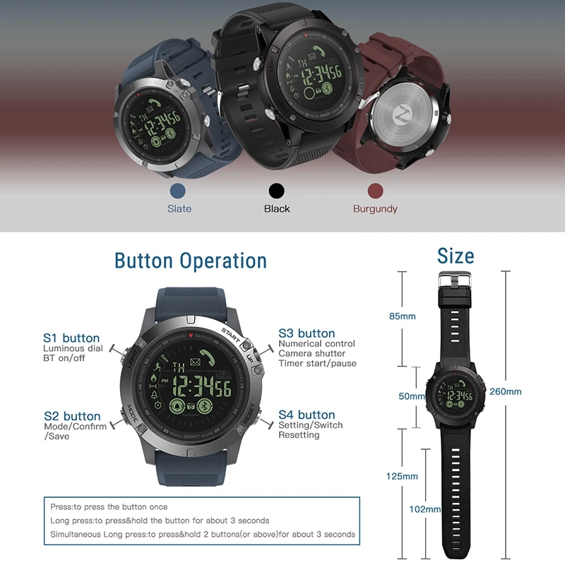 Zeblaze VIBE 3 3S GMT Kahes Kohas Kogu päeva Tegevus Rekord Sport 3 Kuu Pikk Ooterežiimis Teavet Meeldetuletus Smartwatch Smart Vaadata
